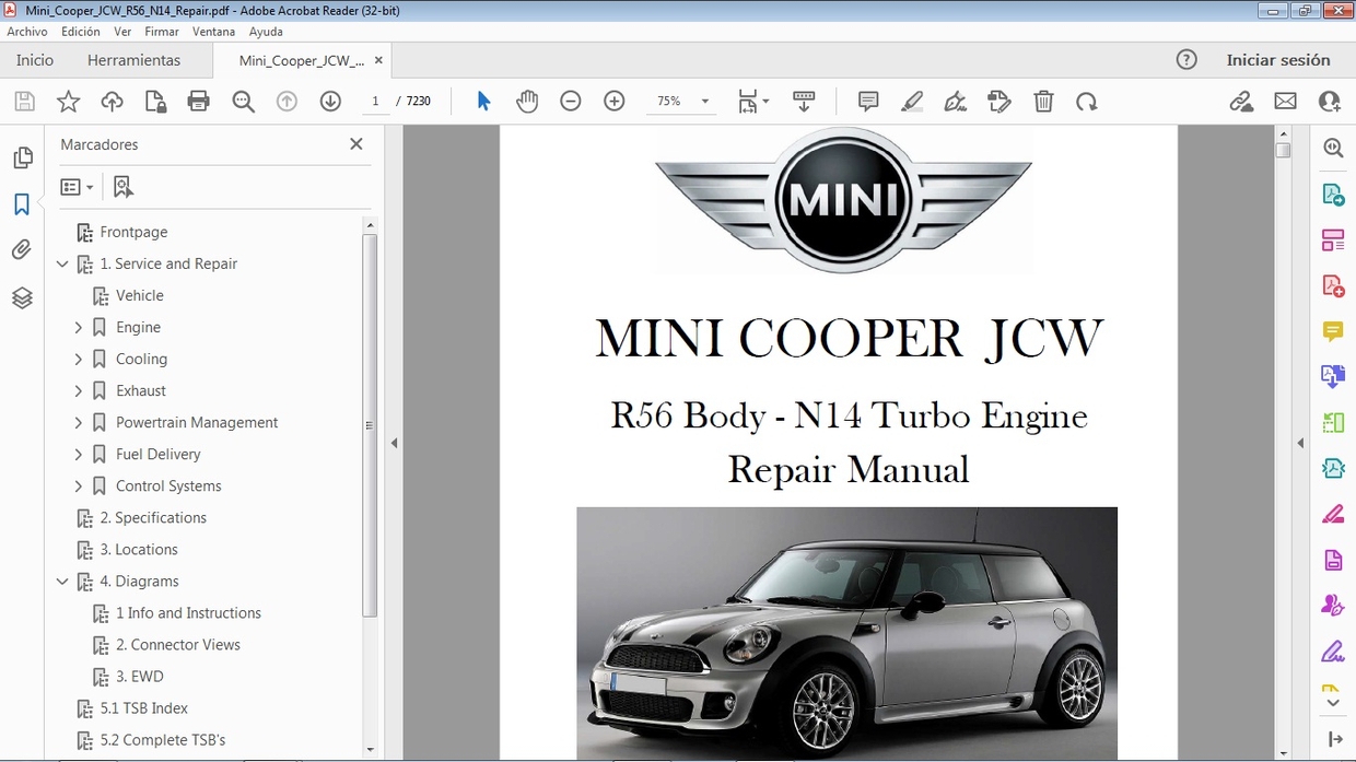 MINI COOPER JCW R56 N14 Workshop Repair - Manual de Ta