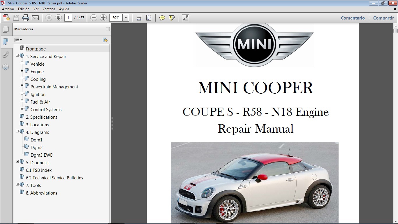 MINI COUPE S R58 N18 2012+ Workshop Repair Manual