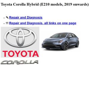 TOYOTA COROLLA HIBRIDO 1.8L 2019+ Service Repair Manual