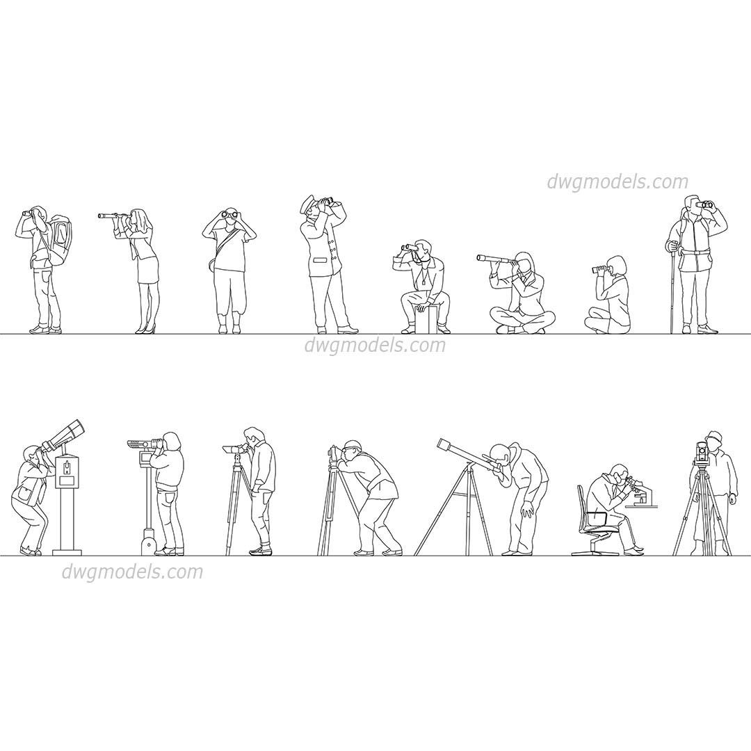 People with Optical Instruments - DWG File (AutoCAD)