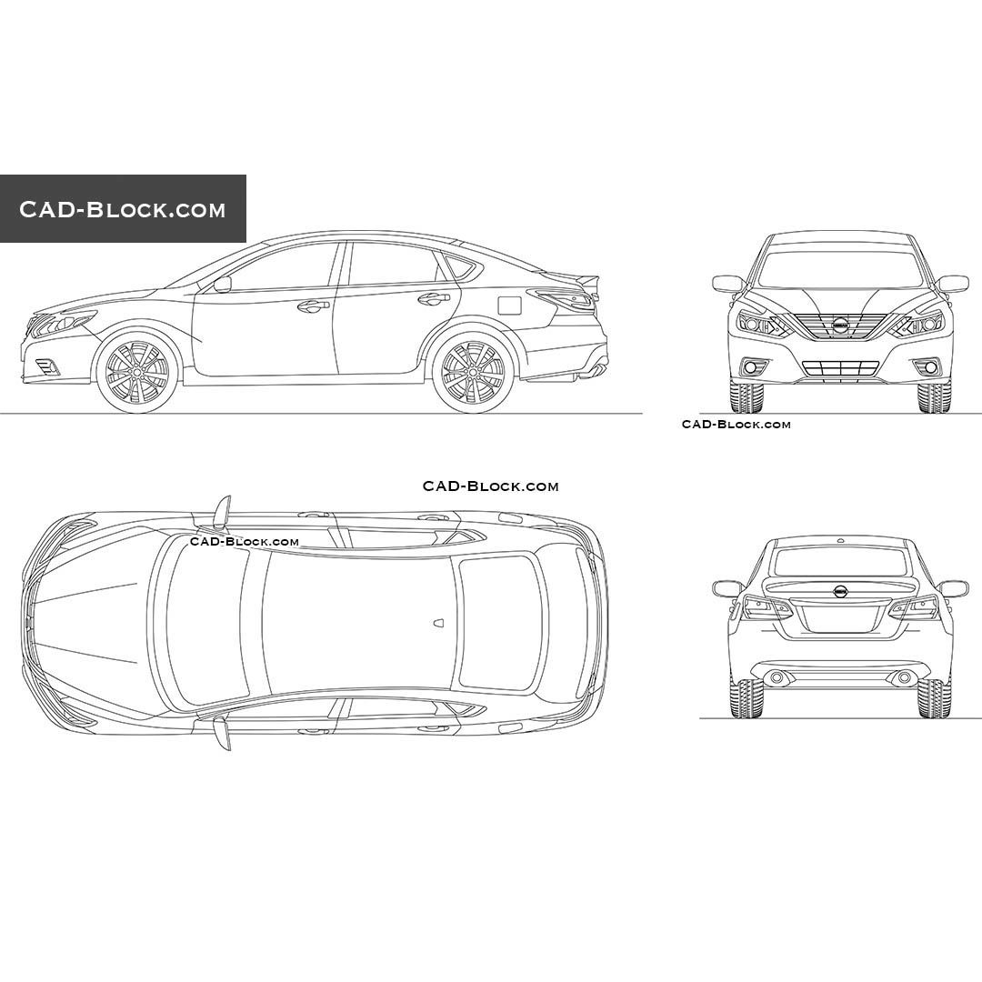 Nissan Altima (2016) - Vector car drawings