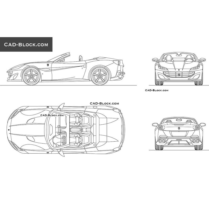 Ferrari Portofino - Vector car drawings
