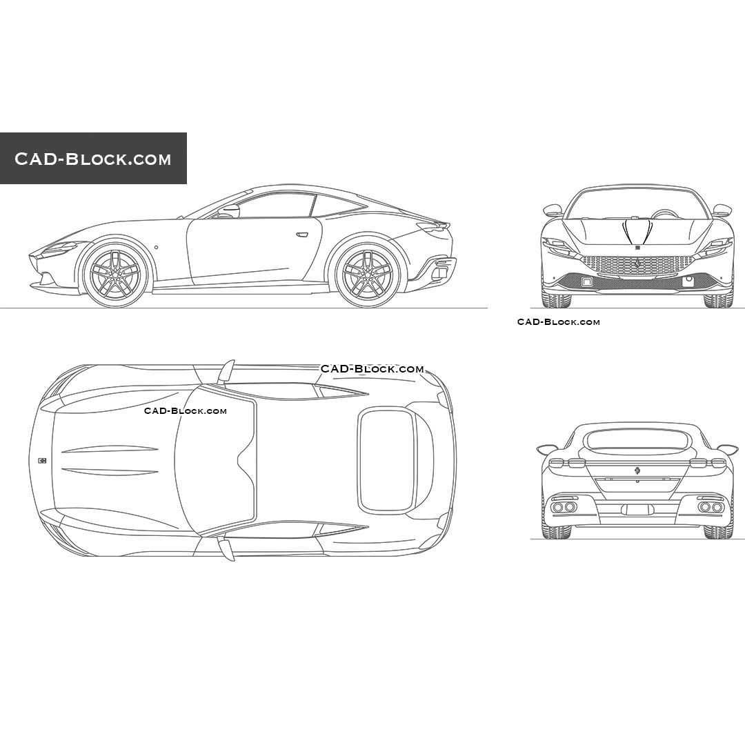 Ferrari Roma - Vector car drawings