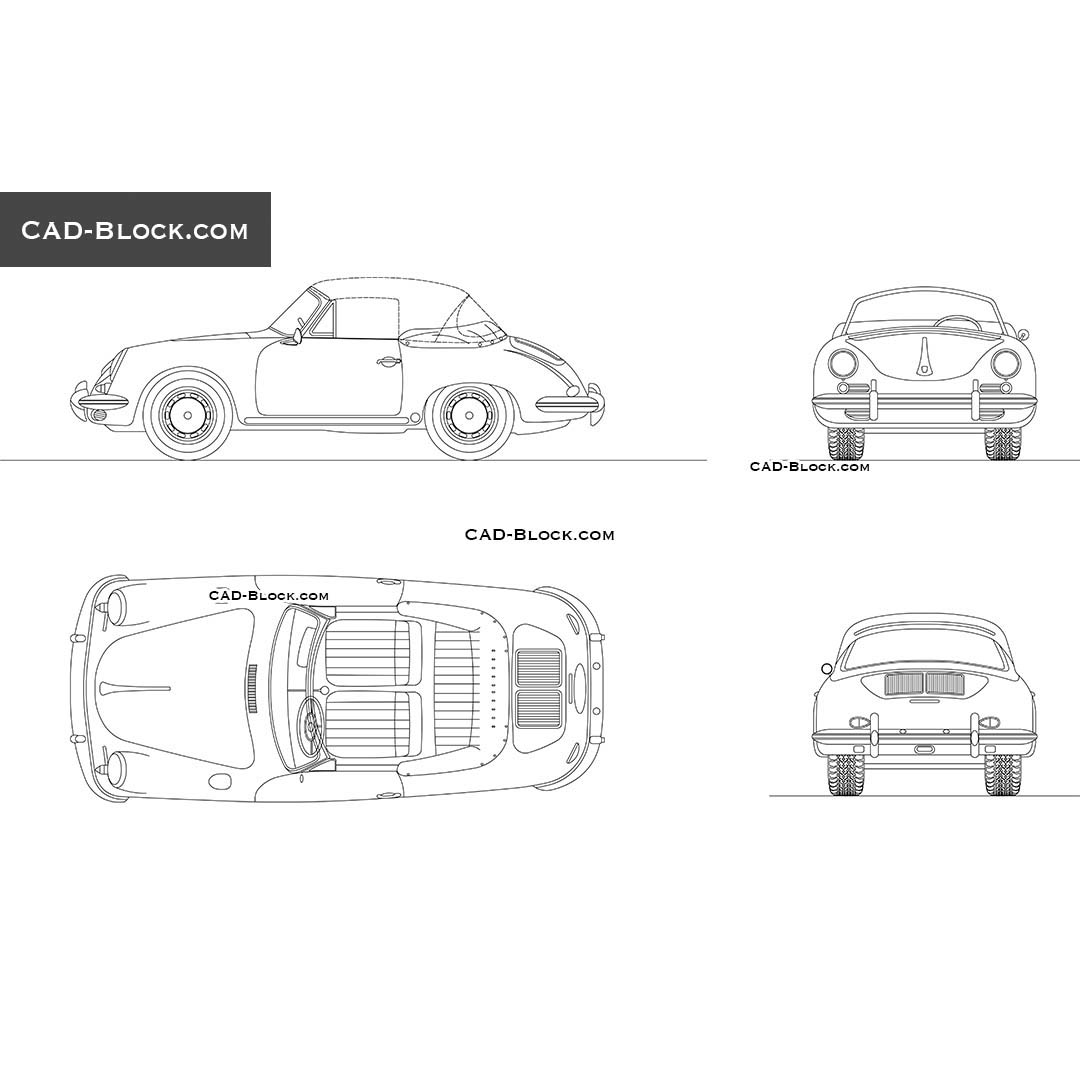 Porsche 356C (1964) - Vector car drawings
