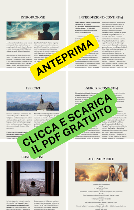 Pensieri e Preghiera - Opuscolo omaggio per contrastare i pensieri negativi