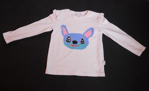 Hand-painted long-sleeved T-shirt with Stitch