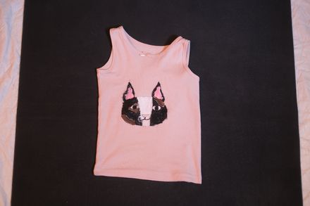 Hand-painted Tank top with a cat