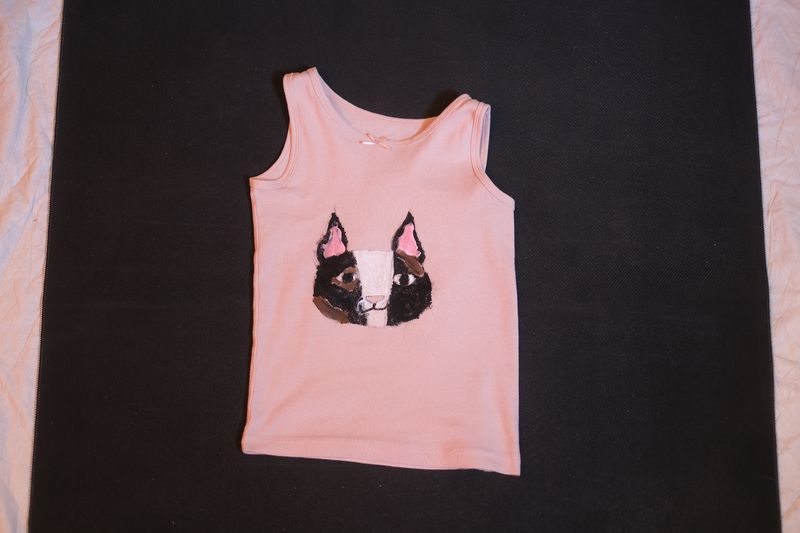 Hand-painted Tank top with a cat