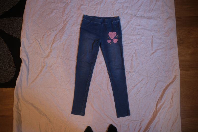 Hand-painted pants with hearts