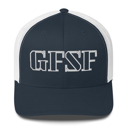 GFSF white outline trucker hat