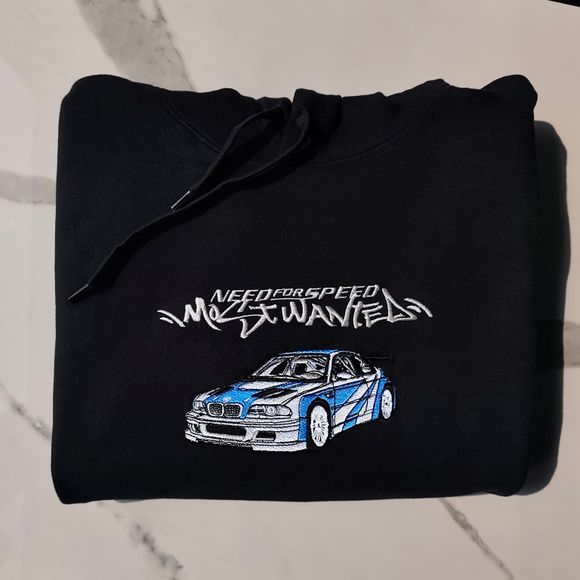 Bluza z motywem Need for Speed Most Wanted BMW e46 m3 GTR z blacklist na plecach
