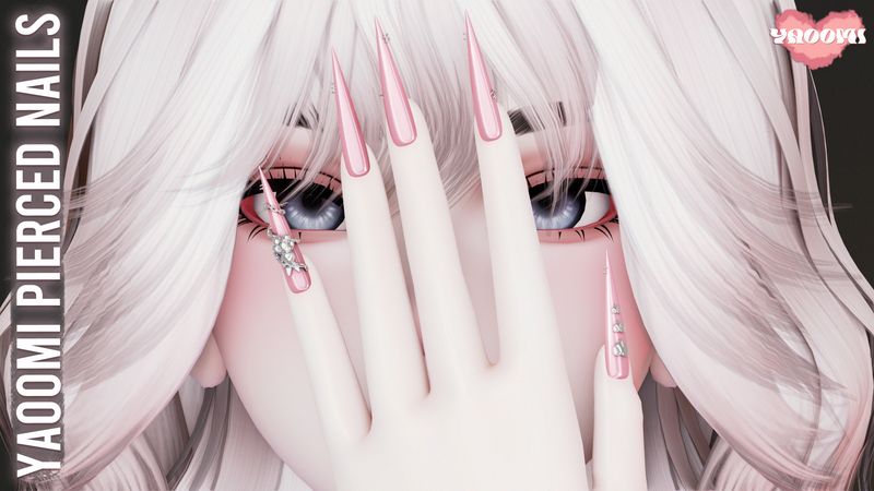Pierced Nails with Charms for VRChat [FREE IN NITRO]