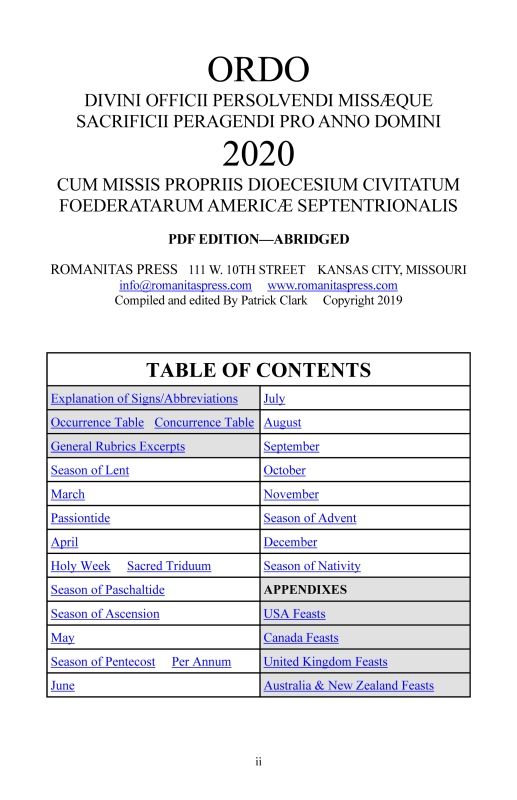2020 Ordo PDF BOOK