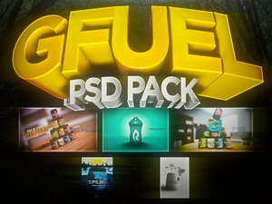 GFUEL ADVERTS .PSDs PACK (5 .PSDs) - Aleo