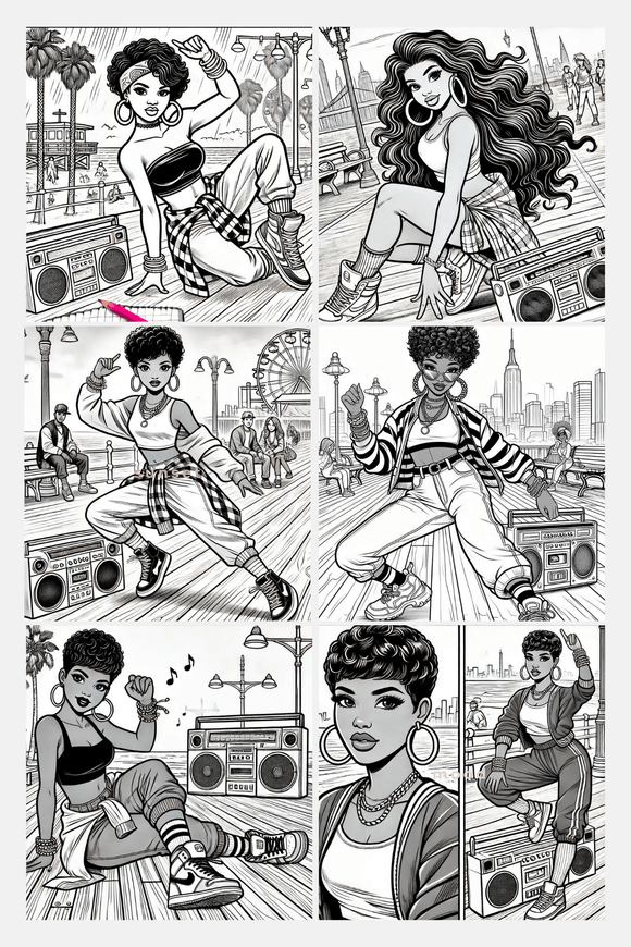 Black Boardwalk Dancer Coloring Pages