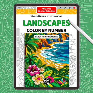 Landscapes PNG Digital Coloring