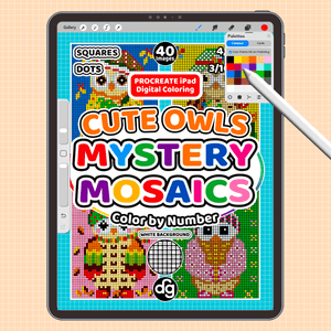 Cute Owls | Procreate Digital Coloring for iPad