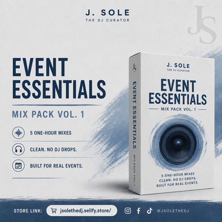 J. Sole The DJ - Event Essentials Mix Pack Vol. 1 (Clean No DJ Drops &amp; PDF Track List)