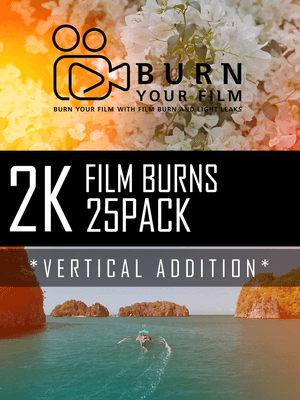 Vertical 2K Pack of 25 Light Leak / Film burns overlays