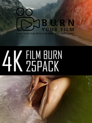 4K Light Leak / Film burns overlays 25Pack