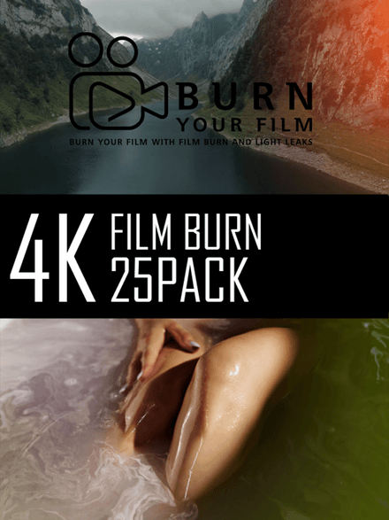 4K Light Leak / Film burns overlays 25Pack