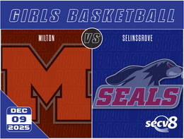 12-9-26 Girls Basketball - Milton vs. Selinsgrove