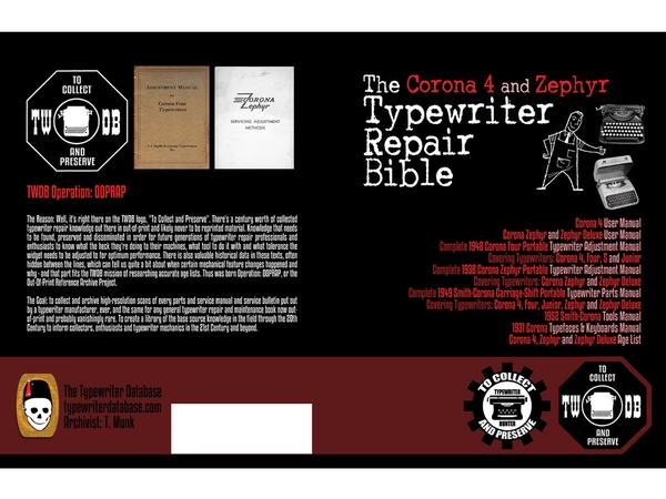The Corona 4 and Zephyr Typewriter Repair Bible