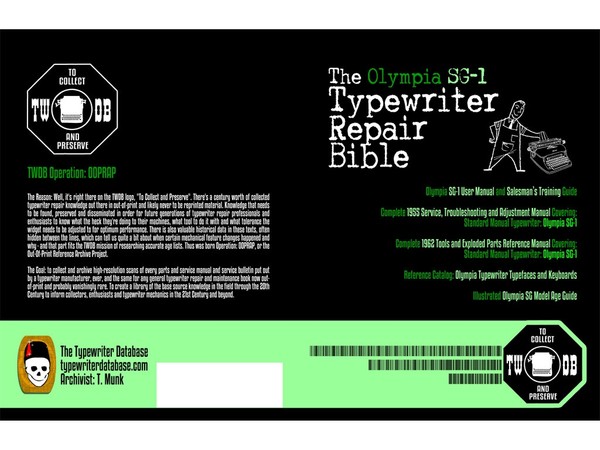 The Olympia SG1 Typewriter Repair Bible