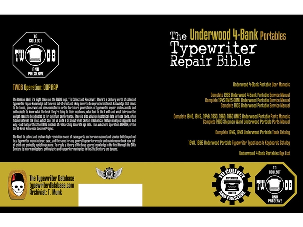 The Underwood 4-Bank Portables Typewriter Repair Bible