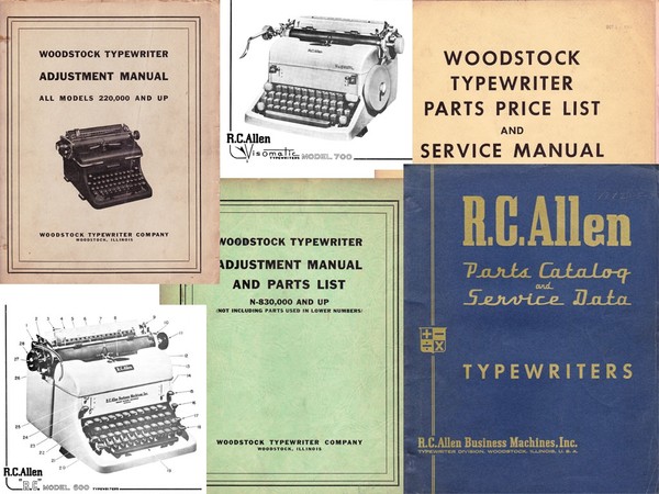 1947-1964 Woodstock & R.C. Allen Typewriter Parts and Service Adjustment Manual
