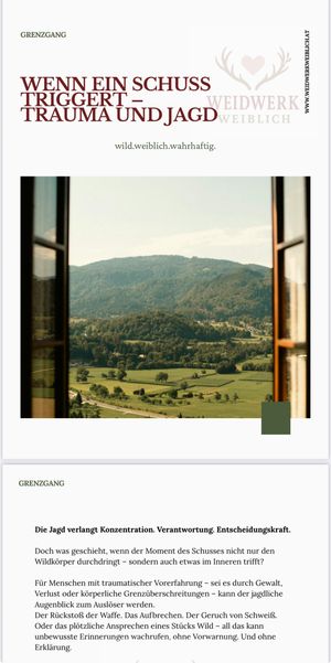 Wenn ein Schuss triggert – Trauma und Jagd