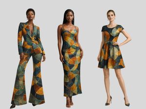 Women’s Circle Dress Abstract Sewing Set + Seamless Pattern – Digital Download – Commercial Use