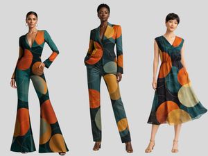 Women’s Abstract Suit Sewing Set + Seamless Pattern – Digital Download – Commercial Use