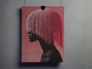 Vibrant Mood Beaded Silhouette Poster Print
