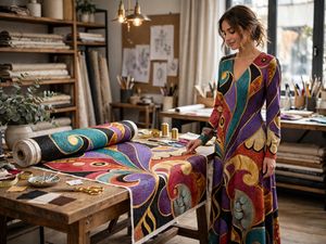 Fabric by Yard I Vibrant Swirl Print | Combed Cotton Prima