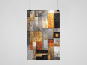 Poster Print, Metallic Cityscape Abstract 