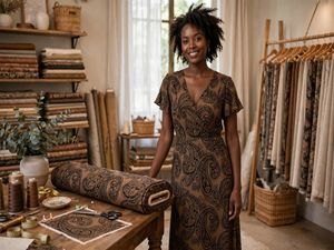 Fabric by Yard I Brown Paisley Pattern I Cotton Combed Prima