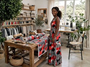  Fabric by Yard I Red Black Geometric Zebra Print | Combed Cotton Prima