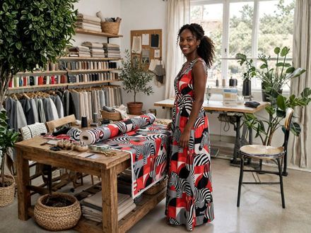  Fabric by Yard I Red Black Geometric Zebra Print | Combed Cotton Prima