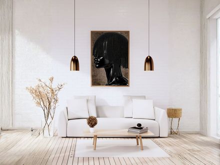 Noir Beaded Silhouette Poster Print