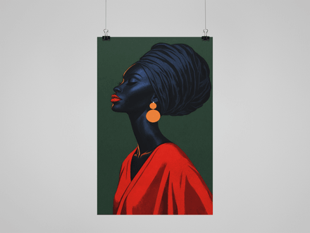 Poster Print, Graceful Pose Afrocentric 