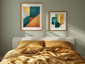 Abstract Blue Gold Print Set Of 2 - Digital Files: JPG