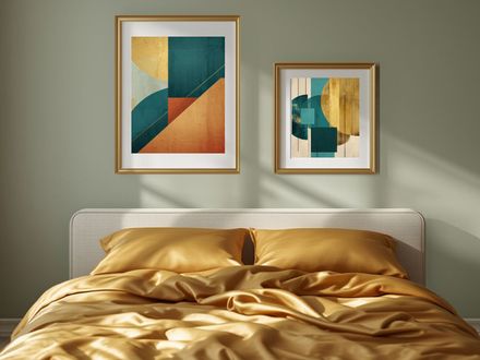 Abstract Blue Gold Print Set Of 2 - Digital Files: JPG