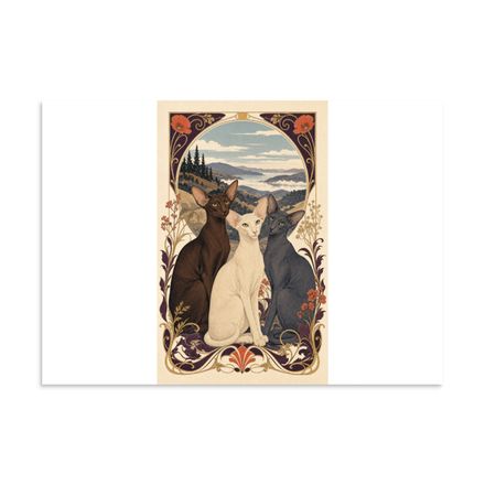 UltraVires Art Nouveau Oriental Shorthairs Poster
