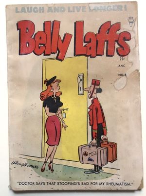 Rare 1955 Risque Comics BELLY LAFFS #4 Pin-Up Men&#x27;s Magazine type Illustrations Digest Comic