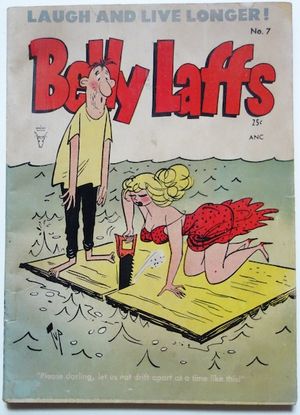 Rare 1956 Risque Comics BELLY LAFFS #7 Pin-Up Men&#x27;s Magazine type Illustrations Digest Comic