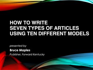 Writing Seven Article Types Using Ten Different Models