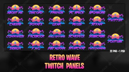 ✅ RETRO WAVE - TWITCH PANELS