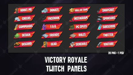 ✅ [ORANGE x RED] VICTORY ROYALE 2018 - TWITCH PANELS