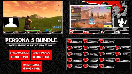 ✅  PERSONA 5 - BUNDLE [38 PNG + 3 PSD] 